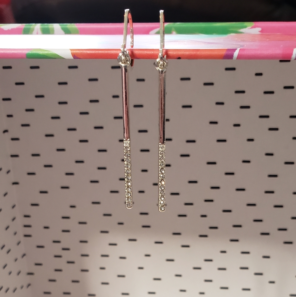 Silver and Crystal Drop Earrings